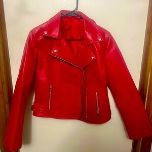 Red leather jacket